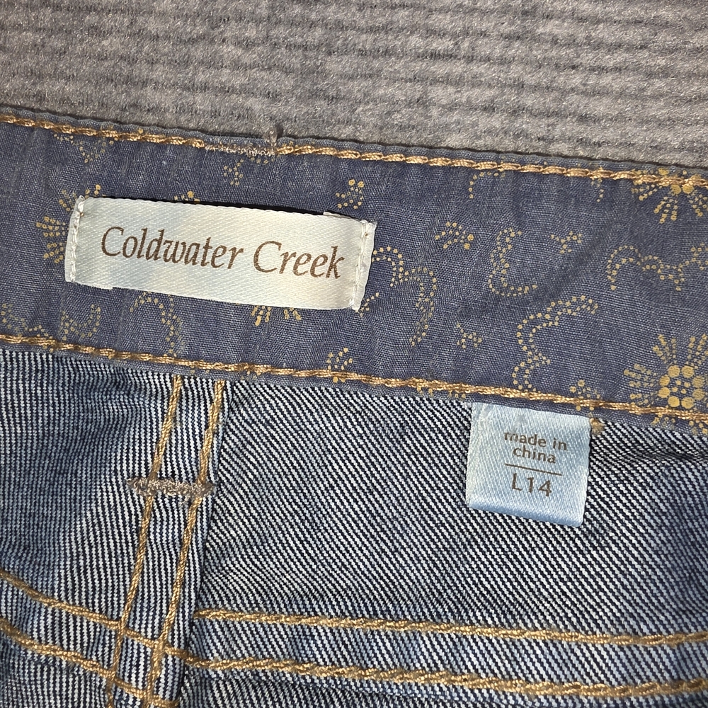 Coldwater Creek Blue Boot Cut Jeans with Gold Embroidery & Sequins - Picture 11 of 16